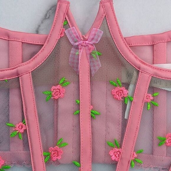 NWT  Victoria's Secret / Love & Lemons "Garden Party Corset" Cupless Bra. Small - Picture 3 of 9
